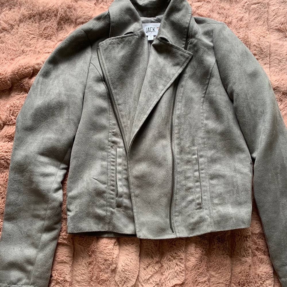 gray suede jacket